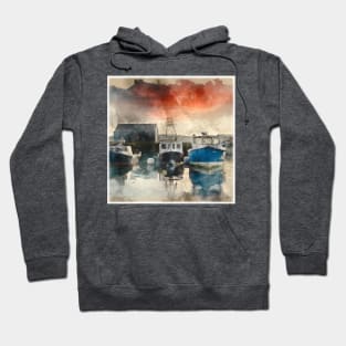 Lobster Boats at Dusk Hoodie